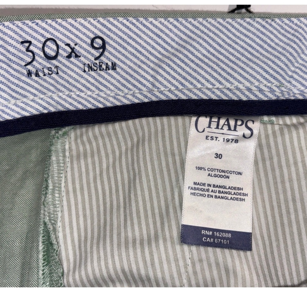Chaps Mens Forest Green Coastland Stretch Chino Shorts Size 30w 9 Inseam NWT - Picture 4 of 8